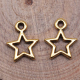 WYSIWYG 40pcs 12mm Antique Silver Color Antique Bronze Cute Star Charms Tiny Star Charms Five-Pointed Star Charms EF3678