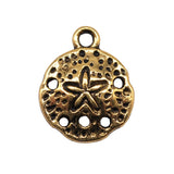 WYSIWYG 40pcs 12mm Sand Dollar Charm Pendants For Jewelry Making Antique Silver Color Sand Dollar Pendants Charm