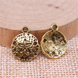 WYSIWYG 40pcs 12mm Sand Dollar Charm Pendants For Jewelry Making Antique Silver Color Sand Dollar Pendants Charm