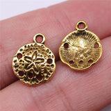 WYSIWYG 40pcs 12mm Sand Dollar Charm Pendants For Jewelry Making Antique Silver Color Sand Dollar Pendants Charm
