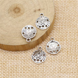 WYSIWYG 40pcs 12mm Sand Dollar Charm Pendants For Jewelry Making Antique Silver Color Sand Dollar Pendants Charm