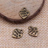 WYSIWYG 40pcs 12x10mm Charms Heart Made With Love Antique Bronze Color Antique Silver Color Jewelry Making DIY Handmade Craft