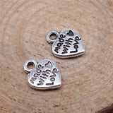 WYSIWYG 40pcs 12x10mm Charms Heart Made With Love Antique Bronze Color Antique Silver Color Jewelry Making DIY Handmade Craft