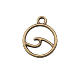 WYSIWYG 40pcs 12x12mm Antique Silver Color Antique Bronze Color Waves Charms Pendant For Jewelry Making DIY Jewelry Findings EF3826