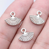 WYSIWYG 40pcs 12x14mm Antique Silver Color Fan Charms Pendant For DIY Jewelry Making Handmade Jewelry Craft Findings