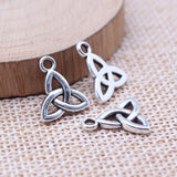 WYSIWYG 40pcs 12x14mm Antique Silver Color Triquetra Knot Charms Pendant For DIY Jewelry Making Handmade Jewelry Craft Findings