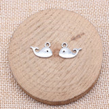 WYSIWYG 40pcs 12x16mm Antique Silver Color Whale Charms For Jewelry Making