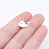 WYSIWYG 40pcs 12x16mm Antique Silver Color Whale Charms For Jewelry Making