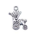 WYSIWYG 40pcs 12x19mm Antique Silver Color Baby Carriage Charms Pendant For DIY Jewelry Making Handmade Jewelry Craft Findings