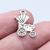 WYSIWYG 40pcs 12x19mm Antique Silver Color Baby Carriage Charms Pendant For DIY Jewelry Making Handmade Jewelry Craft Findings