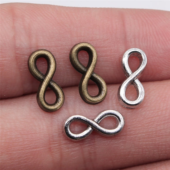 WYSIWYG 40pcs 12x5mm Small Infinity Charms Cute Small Infinity Symbol Charms For Jewelry Making Tiny Infinity Charm