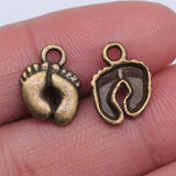 WYSIWYG 40pcs 13x10mm 3 Colors Charms Baby Feet Charms Little Feet Charm Feet