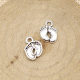 WYSIWYG 40pcs 13x10mm 3 Colors Charms Baby Feet Charms Little Feet Charm Feet