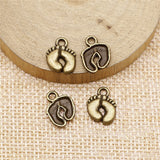 WYSIWYG 40pcs 13x10mm 3 Colors Charms Baby Feet Charms Little Feet Charm Feet