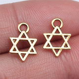 WYSIWYG 40pcs 13x10mm 3 Colors DIY For Bracelet Necklace Star Of David Charm Star Of David Pendant