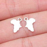 WYSIWYG 40pcs 13x10mm Antique Silver Color Africa Shape Charms For Jewelry Making