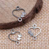 WYSIWYG 40pcs 13x10mm Heart Earring Connectors For Jewelry Making Small Heart Earrings Accessories Tiny Hearts Connector
