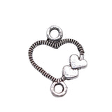 WYSIWYG 40pcs 13x10mm Heart Earring Connectors For Jewelry Making Small Heart Earrings Accessories Tiny Hearts Connector
