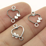 WYSIWYG 40pcs 13x10mm Heart Earring Connectors For Jewelry Making Small Heart Earrings Accessories Tiny Hearts Connector