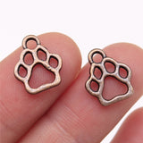 WYSIWYG 40pcs 13x11mm Charms Dog Paw Tibetan Bronze Silver Color Pendants Antique Jewelry Making DIY Handmade Craft