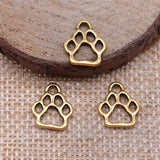WYSIWYG 40pcs 13x11mm Charms Dog Paw Tibetan Bronze Silver Color Pendants Antique Jewelry Making DIY Handmade Craft