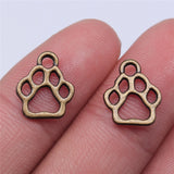 WYSIWYG 40pcs 13x11mm Charms Dog Paw Tibetan Bronze Silver Color Pendants Antique Jewelry Making DIY Handmade Craft