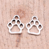 WYSIWYG 40pcs 13x11mm Charms Dog Paw Tibetan Bronze Silver Color Pendants Antique Jewelry Making DIY Handmade Craft