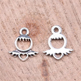 WYSIWYG 40pcs 13x12mm Angel Charms For DIY Jewelry Making Antique Silver Color Zinc Alloy Charms Pendant Jewelry Findings