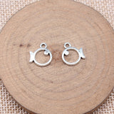 WYSIWYG 40pcs 13x12mm Antique Silver Color Simple Strokes Of Small Fish Charms For Jewelry Making