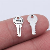 WYSIWYG 40pcs 13x5mm Antique Silver Color Key Charms Pendant For Jewelry Making DIY Jewelry Findings