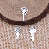 WYSIWYG 40pcs 13x5mm Antique Silver Color Key Charms Pendant For Jewelry Making DIY Jewelry Findings