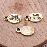 WYSIWYG 40pcs 13x7mm 2 Colors Made For You Charms For Jewelry Making DIY Jewelry Findings