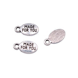 WYSIWYG 40pcs 13x7mm 2 Colors Made For You Charms For Jewelry Making DIY Jewelry Findings