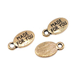 WYSIWYG 40pcs 13x7mm 2 Colors Made For You Charms For Jewelry Making DIY Jewelry Findings