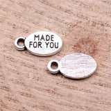 WYSIWYG 40pcs 13x7mm 2 Colors Made For You Charms For Jewelry Making DIY Jewelry Findings