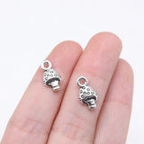 WYSIWYG 40pcs 13x7mm Antique Silver Color Mushroom Charms For Jewelry Making EF3683