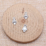 WYSIWYG 40pcs 13x7mm Antique Silver Color Mushroom Charms For Jewelry Making EF3683