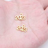 WYSIWYG 40pcs 14x10mm Antique Silver Color 2023 Number Charms Pendant For Jewelry Making DIY Jewelry Findings