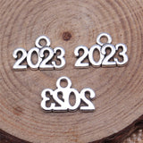 WYSIWYG 40pcs 14x10mm Antique Silver Color 2023 Number Charms Pendant For Jewelry Making DIY Jewelry Findings