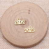 WYSIWYG 40pcs 14x10mm Antique Silver Color 2023 Number Charms Pendant For Jewelry Making DIY Jewelry Findings