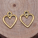 WYSIWYG 40pcs 14x12mm Antique Silver Color Antique Gold Color Hollow Heart Charms For Jewelry Making DIY Jewelry Findings