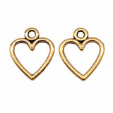 WYSIWYG 40pcs 14x12mm Antique Silver Color Antique Gold Color Hollow Heart Charms For Jewelry Making DIY Jewelry Findings