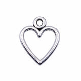 WYSIWYG 40pcs 14x12mm Antique Silver Color Antique Gold Color Hollow Heart Charms For Jewelry Making DIY Jewelry Findings