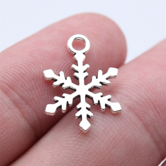 WYSIWYG 40pcs 14x19mm Antique Silver Color Snowflake Charms Pendant For DIY Jewelry Making Handmade Jewelry Craft Findings