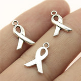 WYSIWYG 40pcs 14x9mm Cancer Ribbon Charms Awareness Ribbon Charms Small Ribbon Charms For Jewelry Making