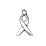 WYSIWYG 40pcs 14x9mm Cancer Ribbon Charms Awareness Ribbon Charms Small Ribbon Charms For Jewelry Making