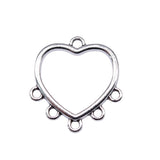 WYSIWYG 40pcs 15x14mm Heart Earrings Connector Charms Antique Silver Color Jewelry Findings Jewelry Accessories
