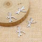 WYSIWYG 40pcs 15x18mm Small Dragonfly Charm Pendants For Jewelry Making Antique Silver Color Dragonfly Pendants Charm