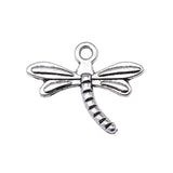 WYSIWYG 40pcs 15x18mm Small Dragonfly Charm Pendants For Jewelry Making Antique Silver Color Dragonfly Pendants Charm