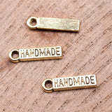 WYSIWYG 40pcs 15x4mm Handmade Charms For Jewelry Making DIY Jewelry Findings Antique Silver Color Antique Gold Color